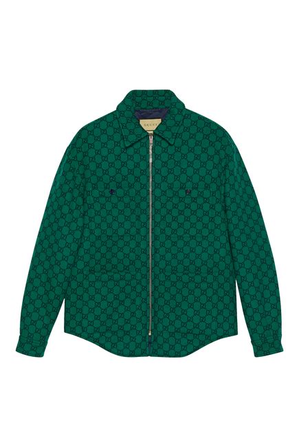 Gucci GG wool flannel padded overshirt